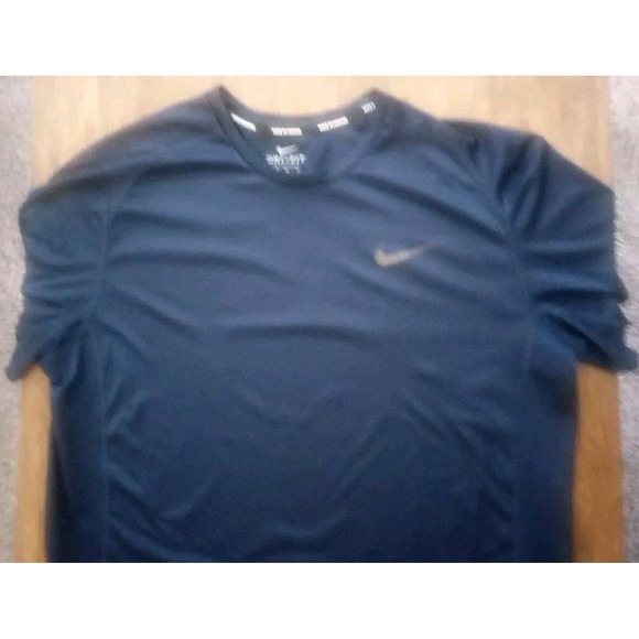 Nike Shirt Mens Extra Large Blue Polyester Dri Fit Logo Athleisure Run - Picture 1 of 7